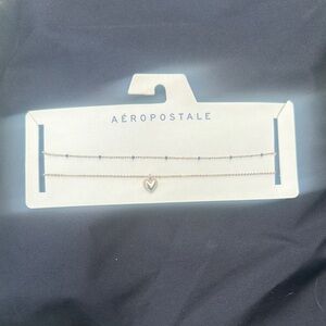 Aeropostale Gold Heart Pendant Necklace